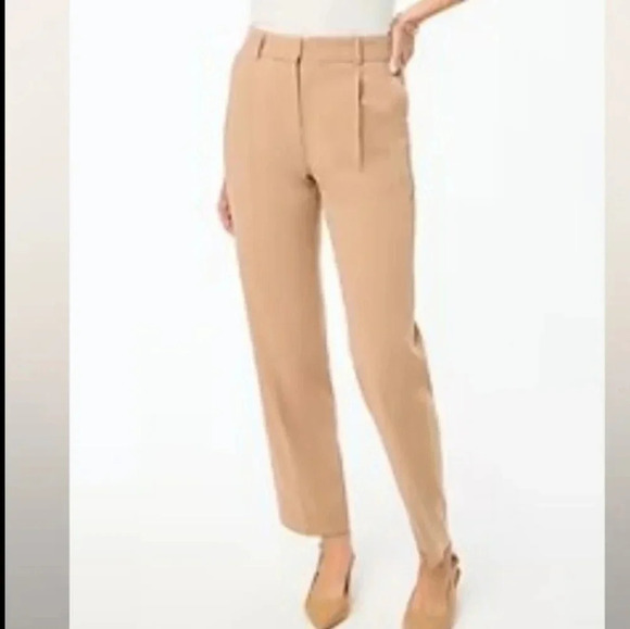 J. Crew Pants - NEW J. Crew career trouser pleated ankle cropped camel tan pockets size …